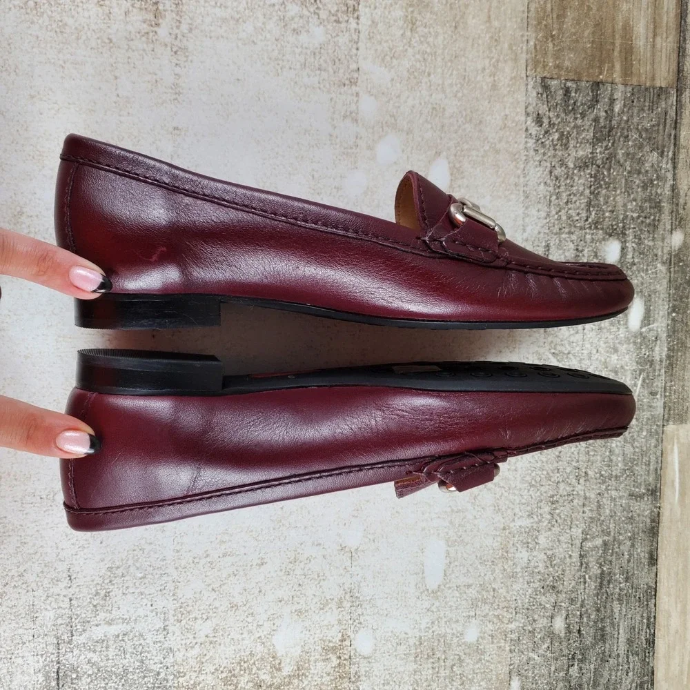 Marc Joseph New York Grand Street Womens Loafer Shoes Sz 6 Burgundy Leather